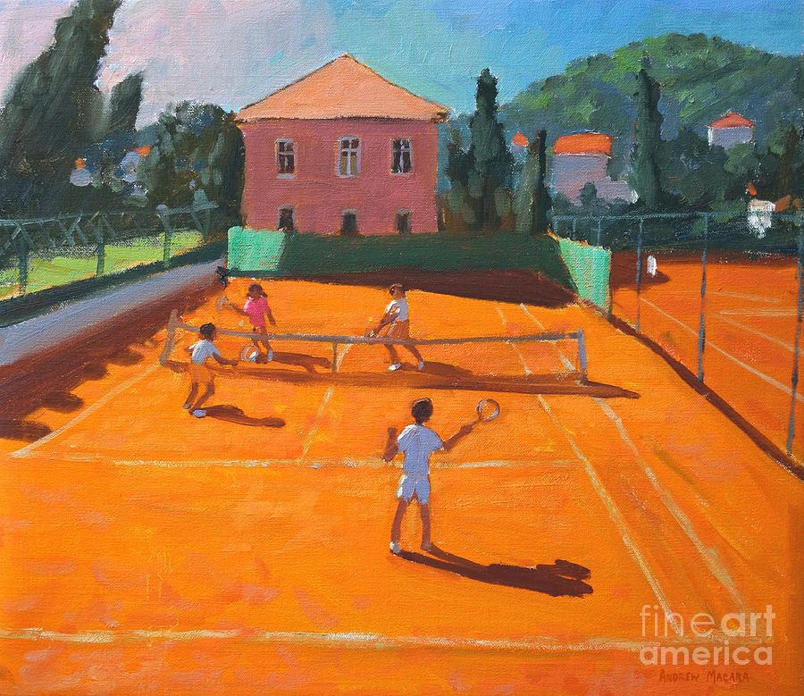 Andrew Macara Painting - Clay Court Tennis by Andrew Macara