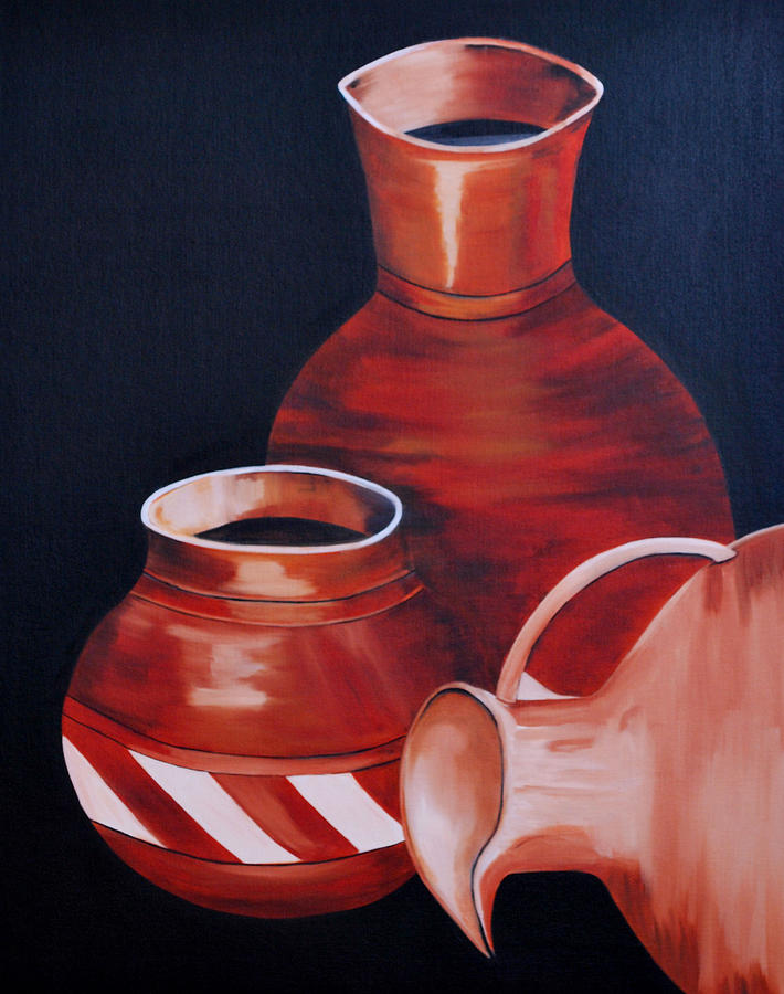 Clay Pots Painting by Sonali Kukreja