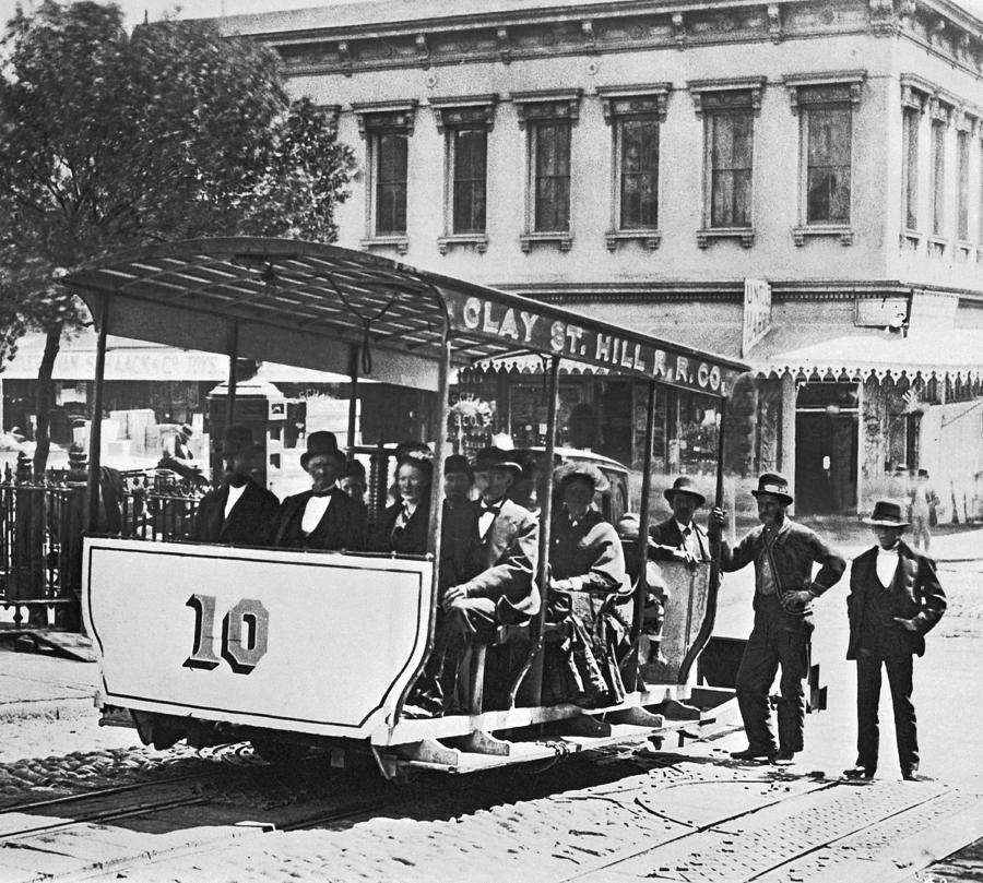 Clay Street Cable Car Photograph by Underwood Archives