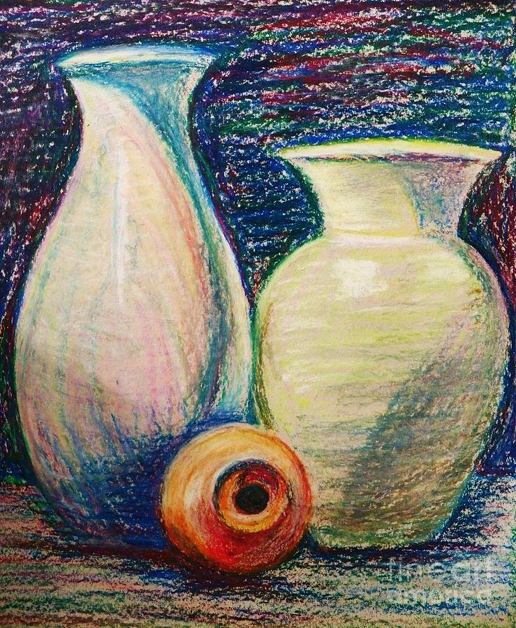 Clay Vessel Drawing Drawing by Judy Via-Wolff