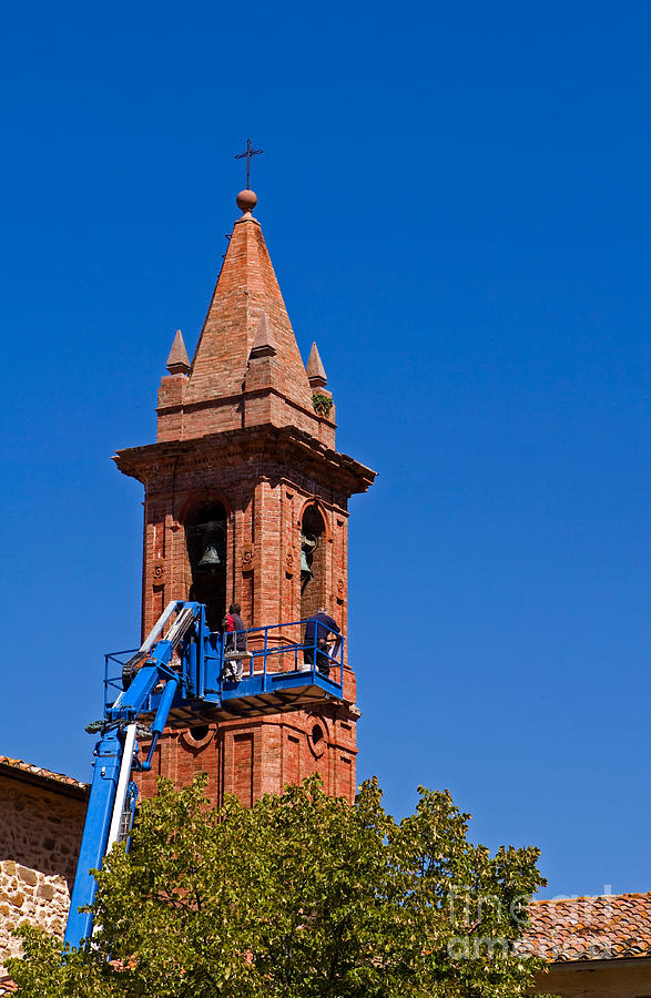 Cleaning And Repairing Campanile, Italy Photograph by Tim Holt