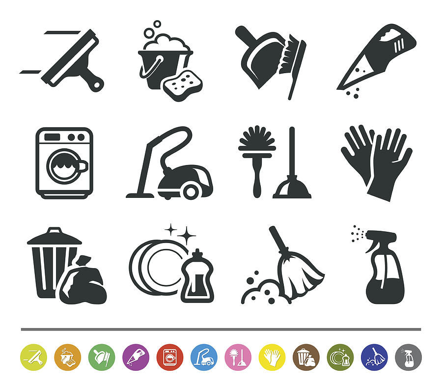 Cleaning icons | siprocon collection Drawing by MrPlumo