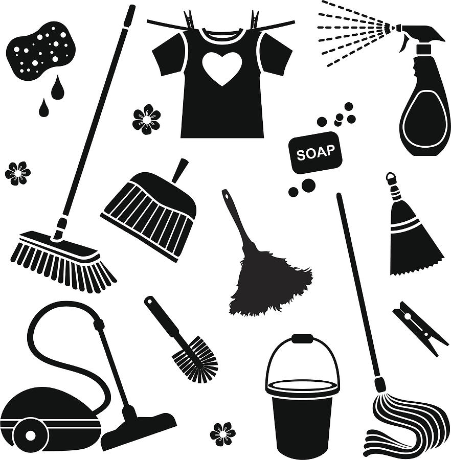 Cleaning Icons Drawing by Kathykonkle