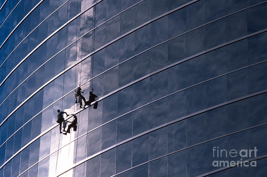 Architecture Photograph - Cleaning Windows by Chris Selby
