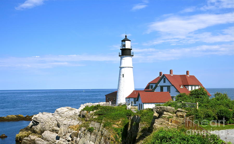 Clear Day At Portland Head Light Photograph by Nancy Patterson