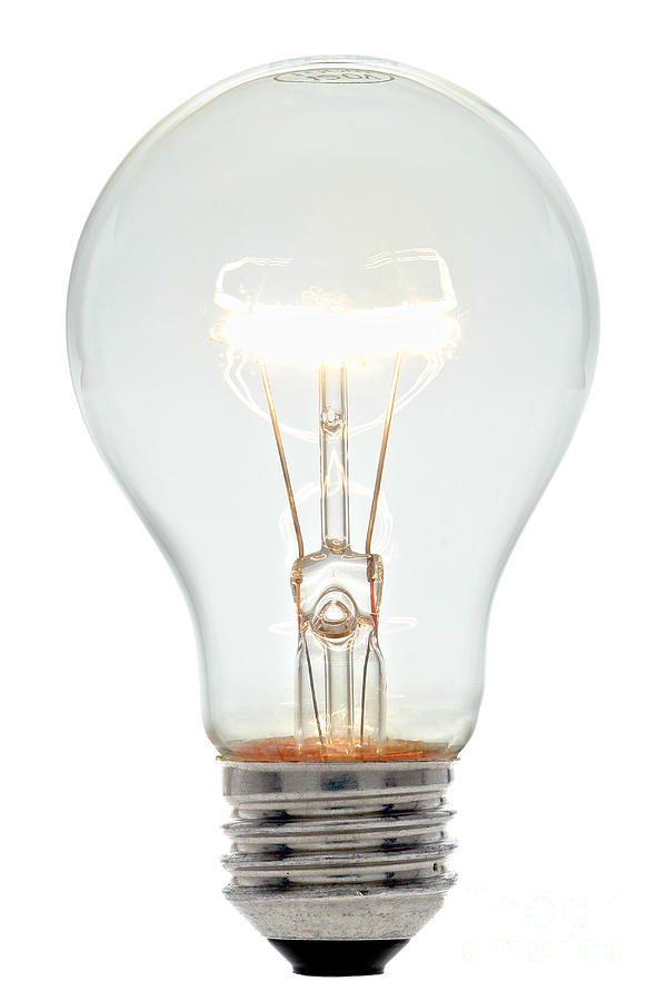 Bulb Photograph - Clear Light Bulb by Olivier Le Queinec