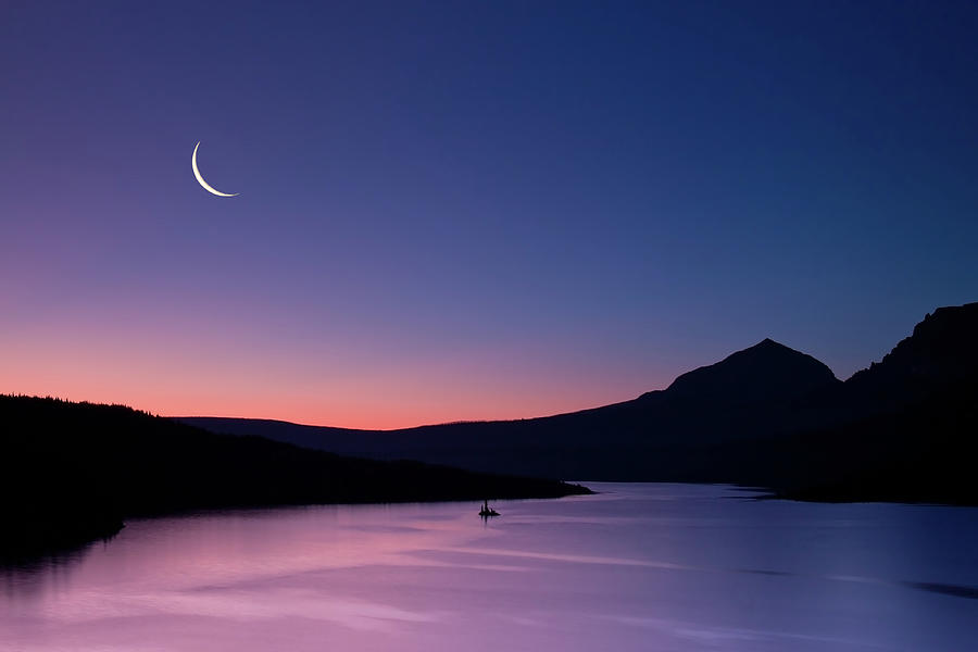 Clear Skies And The Crescent Moon Photograph by Jtbaskinphoto