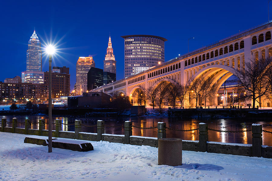 Clear Sky Cleveland Winter Photograph by Clint Buhler
