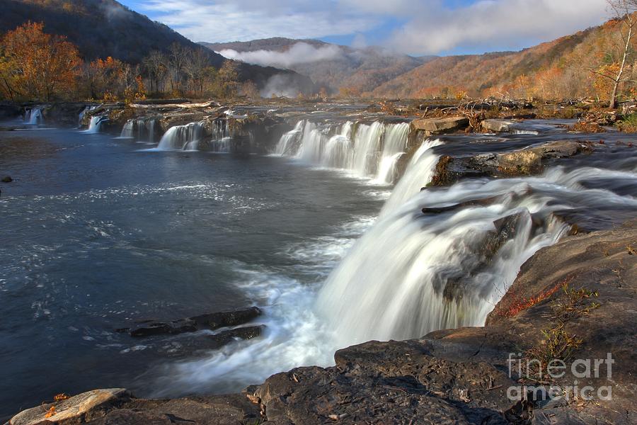 Clearing Skies Over Sandstone Falls Photograph by Adam Jewell