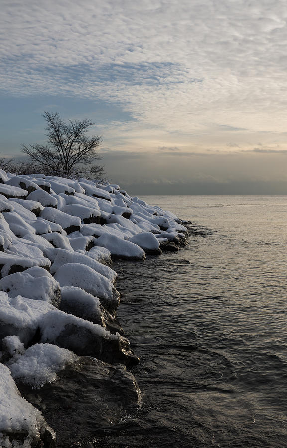 Clearing Snowstorm - Lake Ontario Toronto Canada Photograph by Georgia Mizuleva