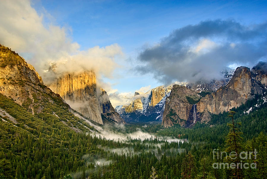 Yosemite National Park Photograph - Clearing storm - Yosemite National Park from Tunnel View. by Jamie Pham