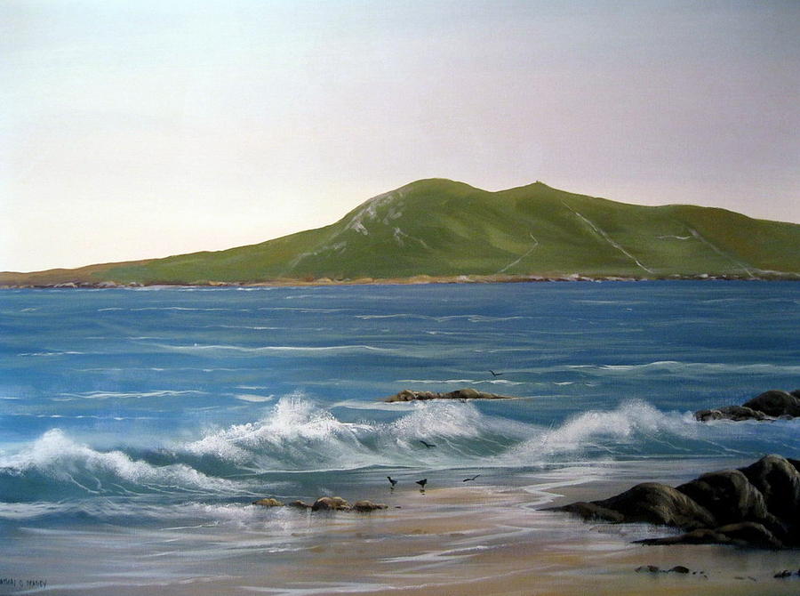 Cleggan Waves Painting by Cathal O malley
