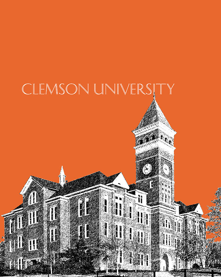 Architecture Digital Art - Clemson University - Coral by DB Artist