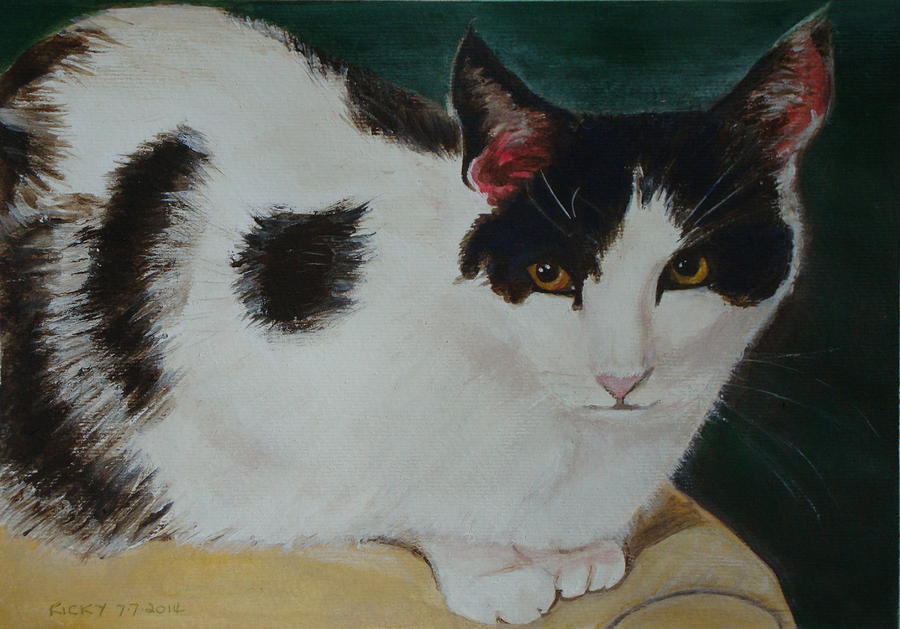 Cat Painting - Cleo- painting by Veronica Rickard