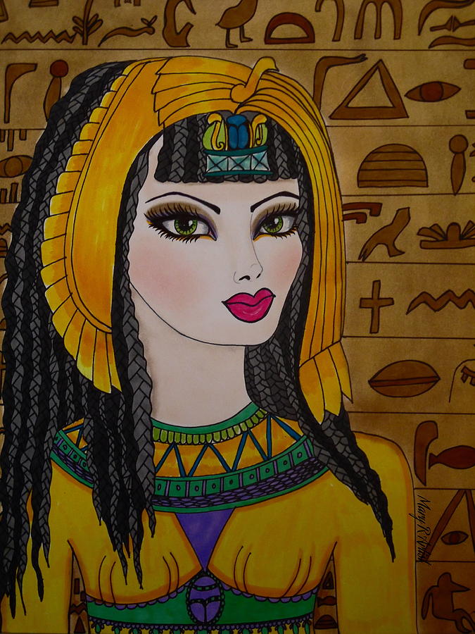 Girl Painting - Cleopatra  by Maria  Ruiz