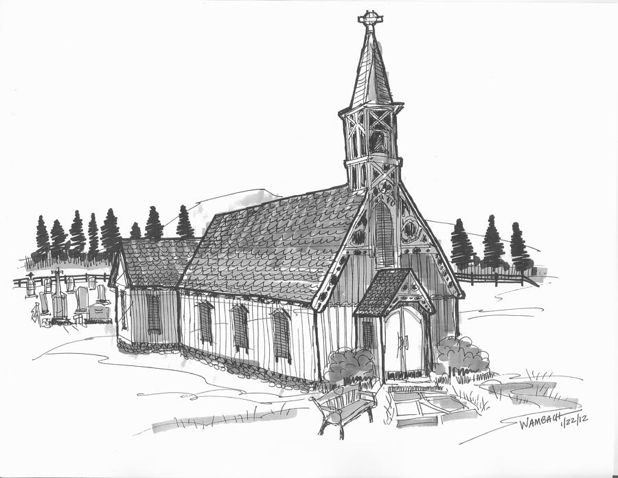 Clermont Chapel Drawing by Richard Wambach