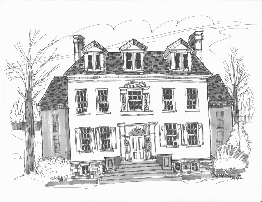 Clermont Estate Drawing - Clermont Historic Site by Richard Wambach