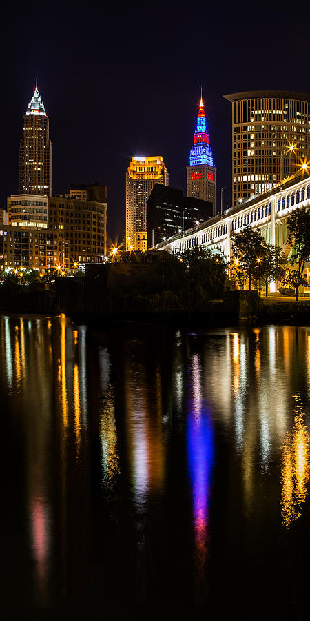 Cleveland At Night V Panoramic Photograph