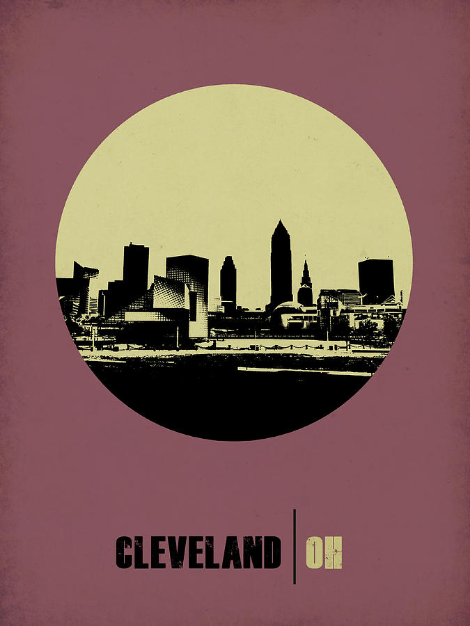 Cleveland Digital Art - Cleveland Circle Poster 1 by Naxart Studio