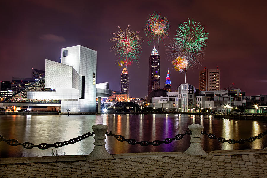 Cleveland Fireworks Fantasy Photograph by Jerry Jelinek Fine Art America