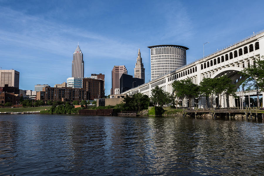 Cleveland From The Cuyahoga Photograph by Dale Kincaid