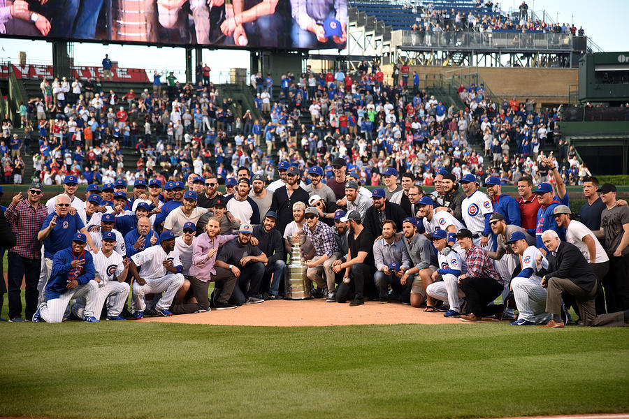 Cleveland Indians v Chicago Cubs Photograph by David Banks Cleveland Indians v Chicago Cubs Photograph by David Banks