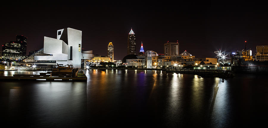 Cleveland Lakefront Nightscape Photograph by Dale Kincaid