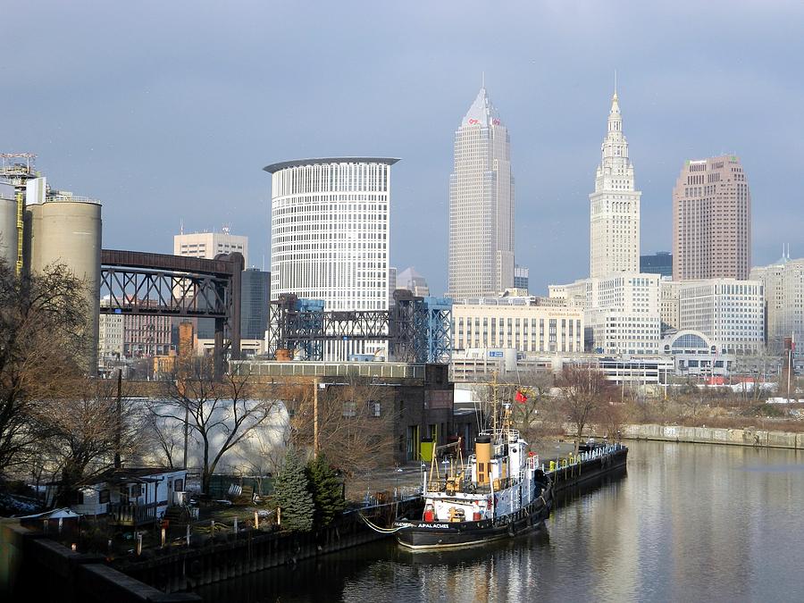 Cleveland Photograph - Cleveland Ohio River View by Nancy Spirakus