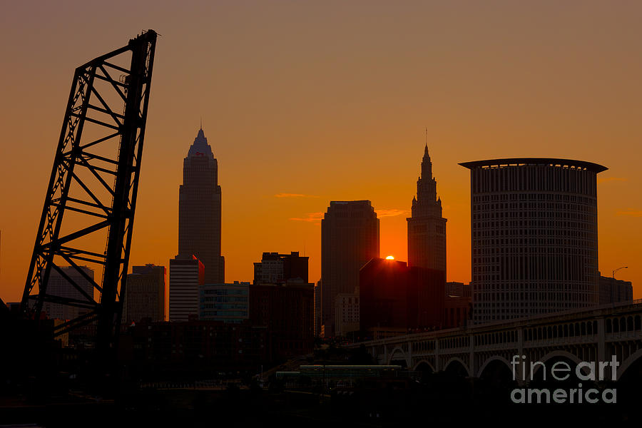 Cleveland Skyline at Sunrise I Photograph by Clarence Holmes