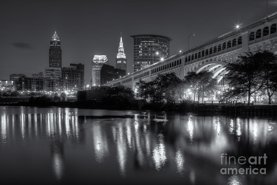 Cleveland Skyline Morning Twilight II Photograph by Clarence Holmes