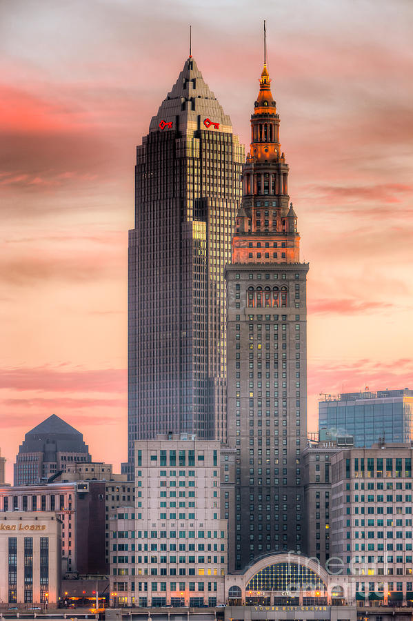 Cleveland Skyscrapers at Dawn I Photograph by Clarence Holmes