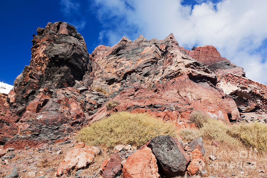 Cliff and volcanic rocks of Santorini Greece Photograph by Michal Bednarek