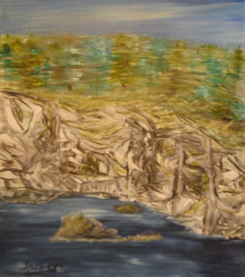 Cliff by the Sea Painting by Suzanne Surber