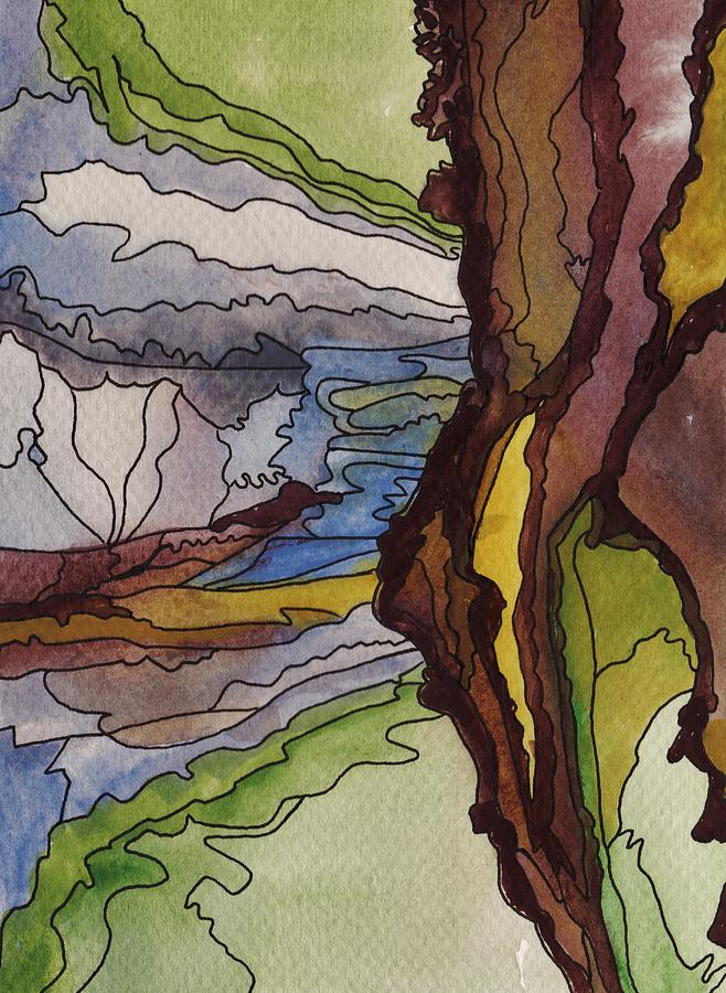 Cliff Face Views Painting by Barbara St Jean