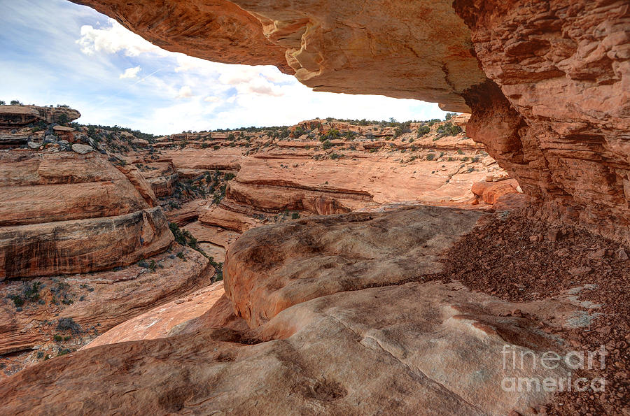 Cliff Overhang in Southwest Sandstone Canyon - Utah Photograph by Gary Whitton