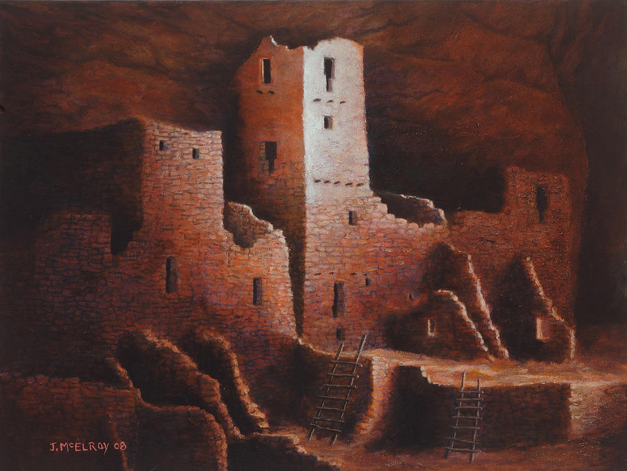 Cliff Palace Painting by Jerry McElroy