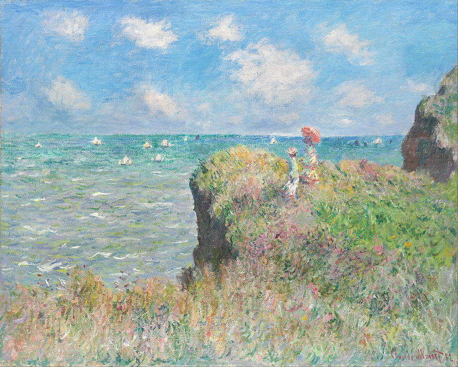 Cliff Walk At Pourville Digital Art by Claude Monet