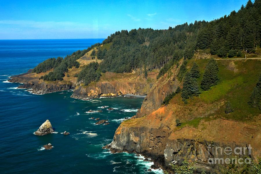 Cliffs At Cape Foulweather Photograph by Adam Jewell