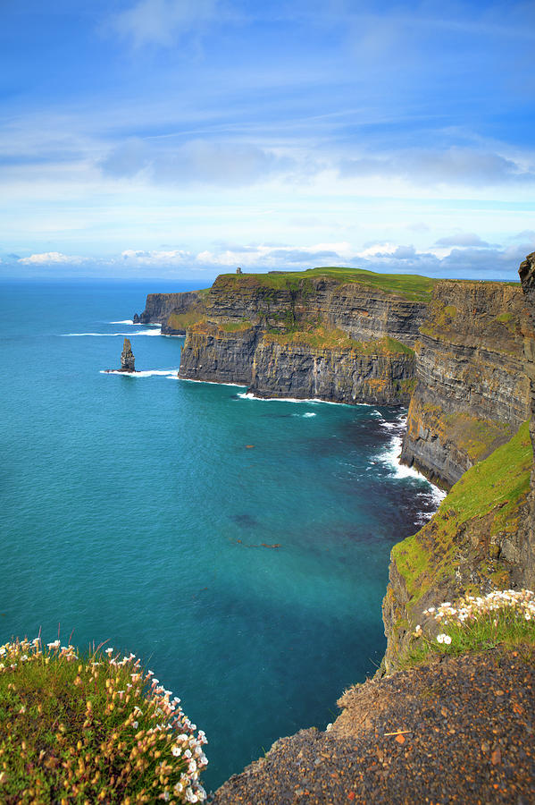 Cliffs Near A Mass Of Water In Moher Photograph by Espiegle