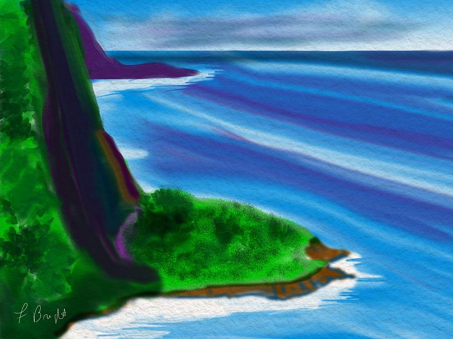 Cliffs Of Hawaii Digital Art by Frank Bright