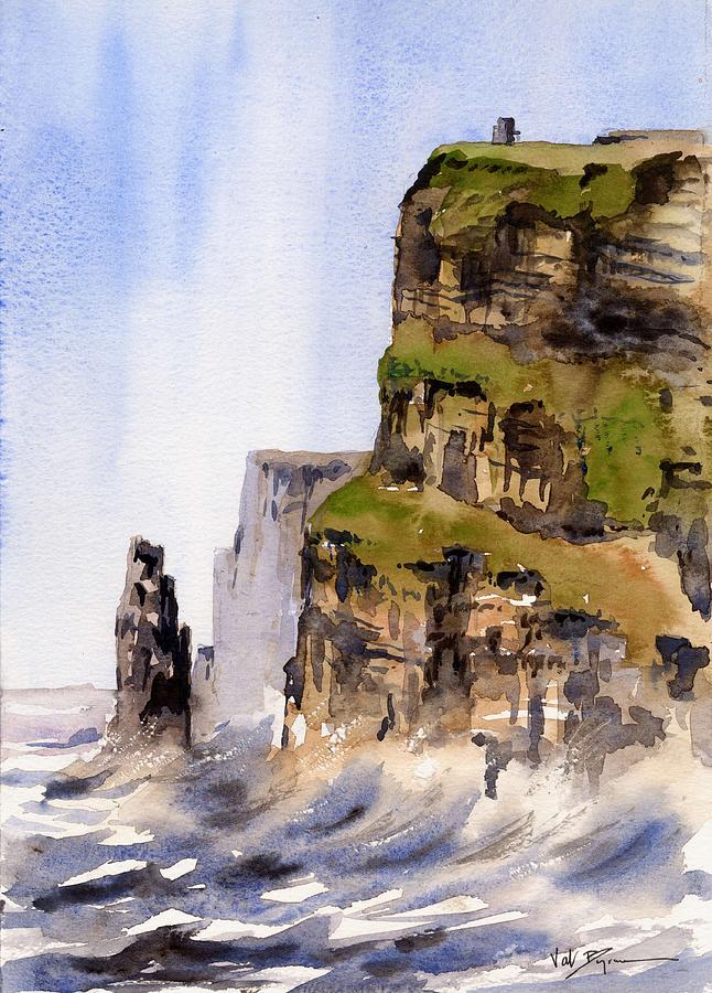 Val Byrne Painting - CLARE   The Cliffs of Moher   by Val Byrne