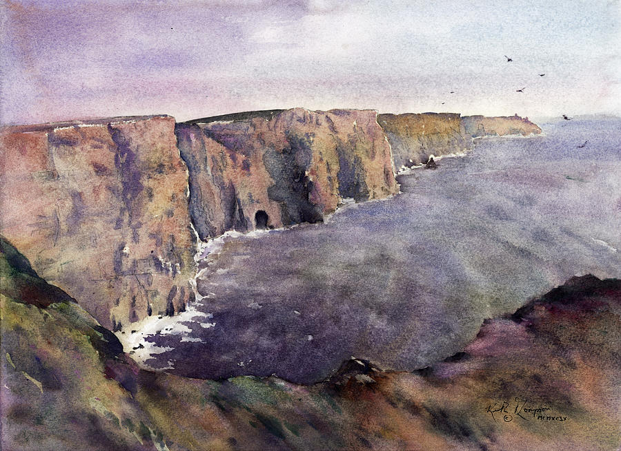 Cliffs of Moher County Clare Ireland Painting by Keith Thompson