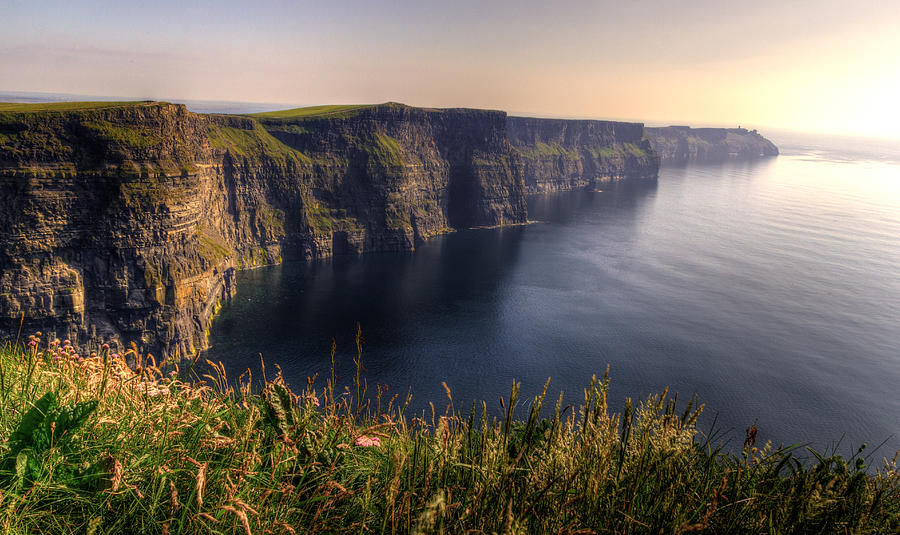 Cliffs of Moher Distant Sunset Photograph by Ryan Moyer