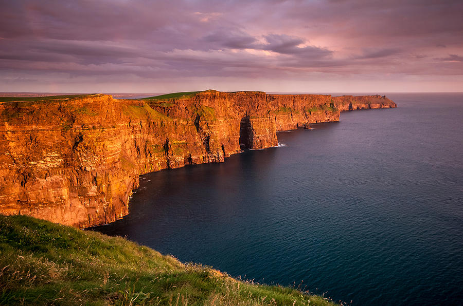 Cliffs of Moher Ireland at sunset Photograph by Pierre Leclerc Photography