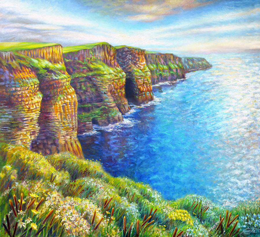 Cliffs of Moher Painting by Nancy Tilles