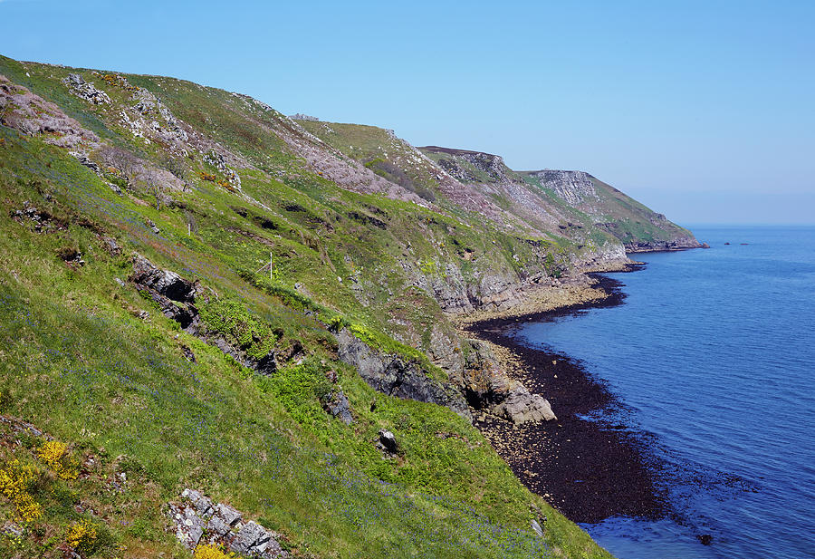 Cliffs Of The East Coast Of Lundy Photograph by Allan Baxter