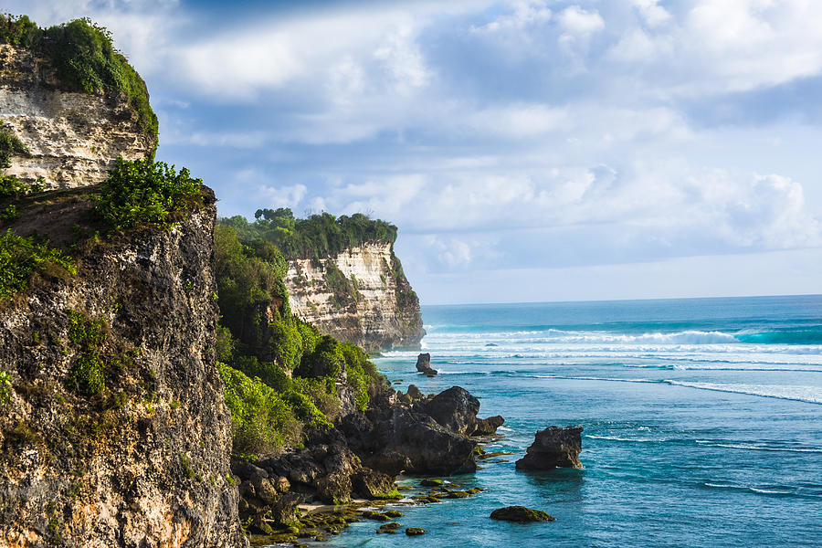 Nature Photograph - Cliffs on the Indonesian Coastline by Nila Newsom