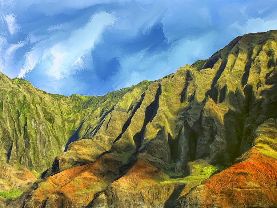 Cliffs on the Na Pali Coast Painting by Dominic Piperata