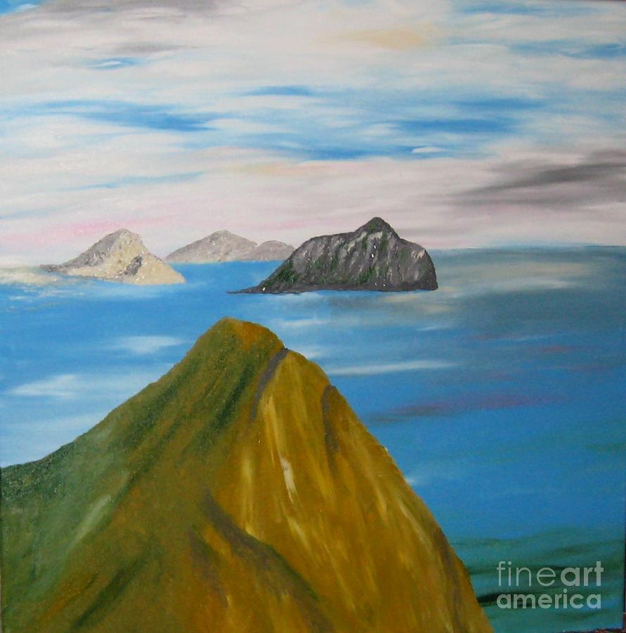 Clifs on Faroe Islands Painting by Susanne Baumann