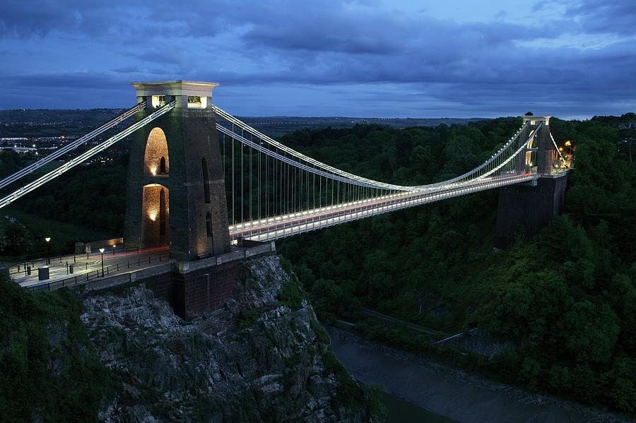 Clifton Suspension Bridge At Dusk Photograph by Martin Bond/science Photo Library